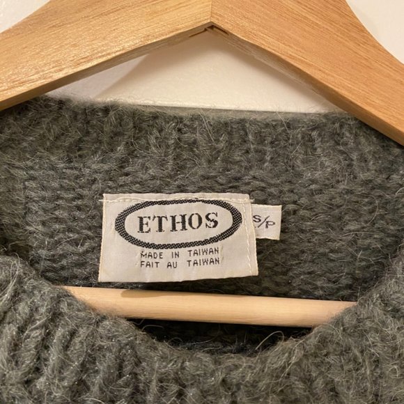 VINTAGE Ethos Grey Puff Sleeve Sweater Size S - Picture 4 of 6